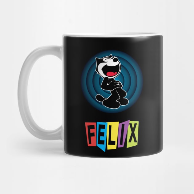 Felix the Cat Cartoon | Cat Laughing Happy Blue Vintage Retro by VogueTime